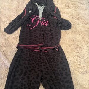 I.AM.GIA Black and Pink Leopard Pajama Set